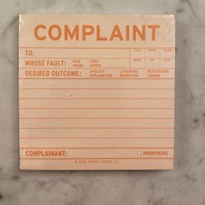 Complaint Post-It Notes